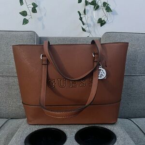 Guess Elegant Tan Tote Bag